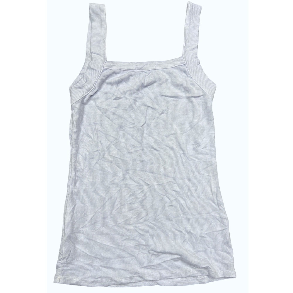 LAmade Ribbed Light Blue Tank Top Women XS White Micromodal Spandex Basic Cami - Picture 5 of 6